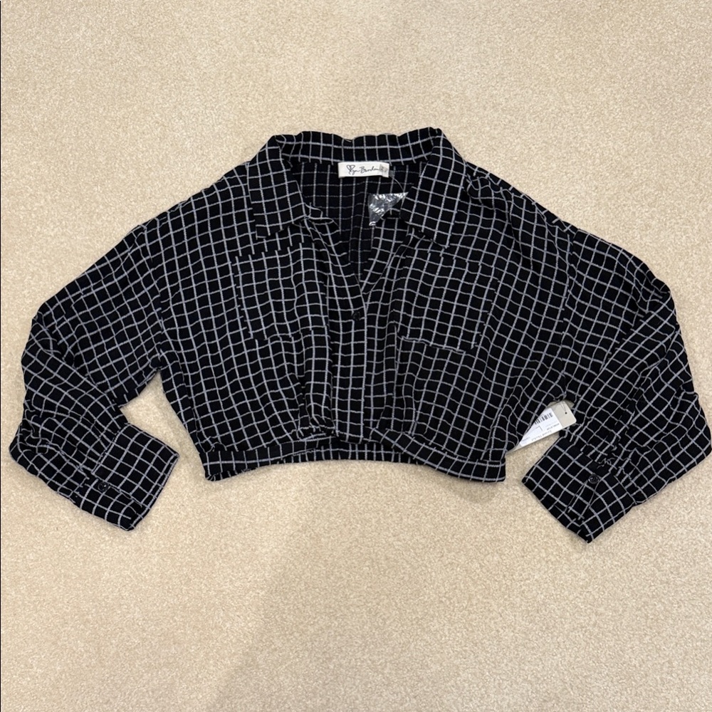 Black and White Checkered Women's Top